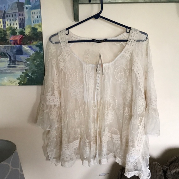 chaudry Tops - Chaudry womens sz S boho sheer cardigan NWT